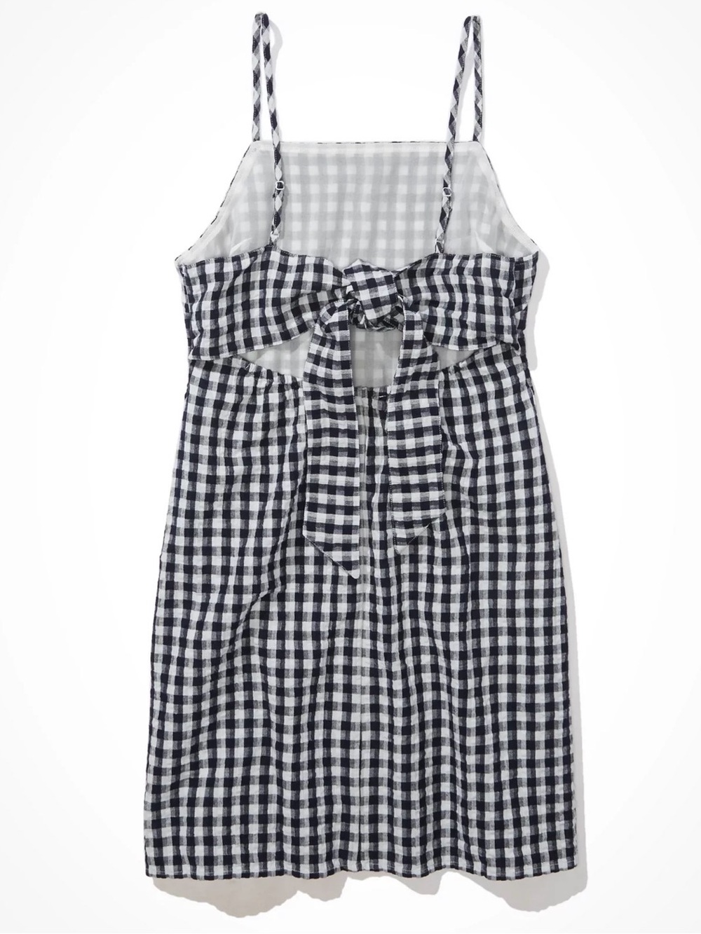 AE Gingham Tie-Back Linen/ Cotton Blend Mini Dress NEW!! - Picture 4 of 10